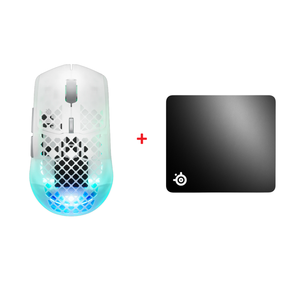 Steelseries Aerox 3 Wireless Gen 2 Mouse + SteelSeries QcK+ Large Mouse Pad Bundle Paket