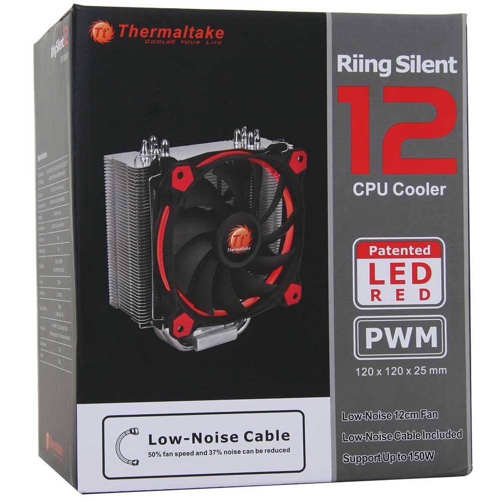 Thermaltake Riing Silent 12 Kırmızı Led 120mm İşlemci Hava Soğutucu