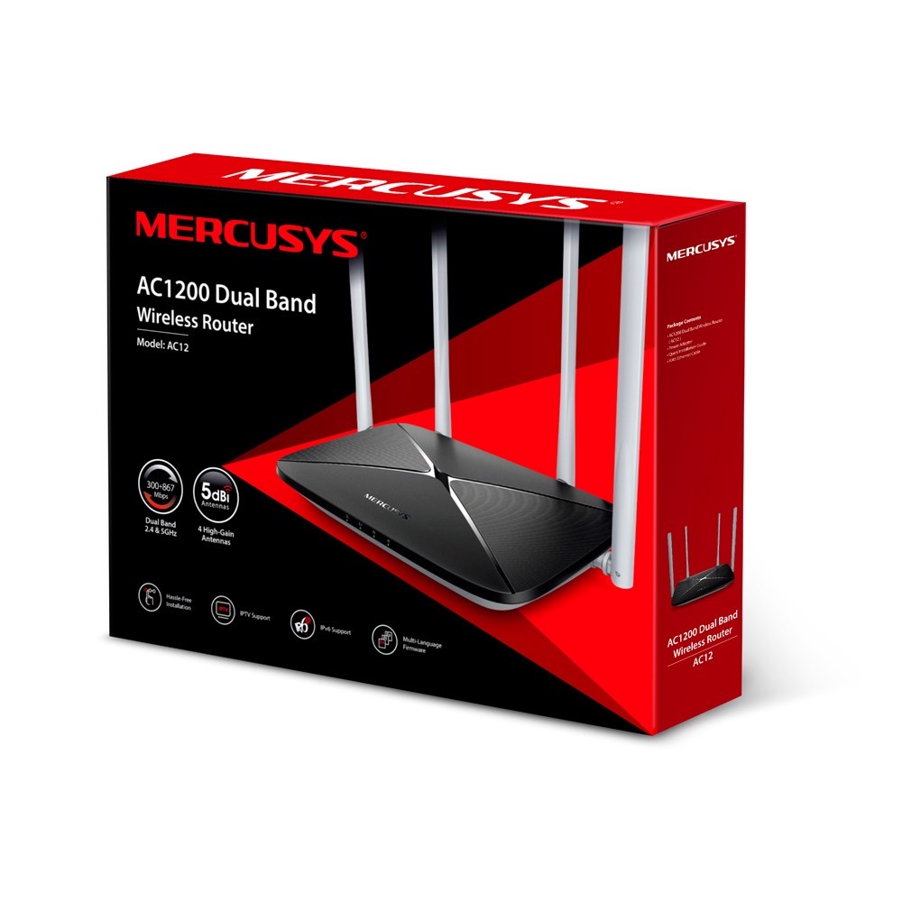 Mercusys AC12 1200Mbps Dual Band Wireless Modem Router