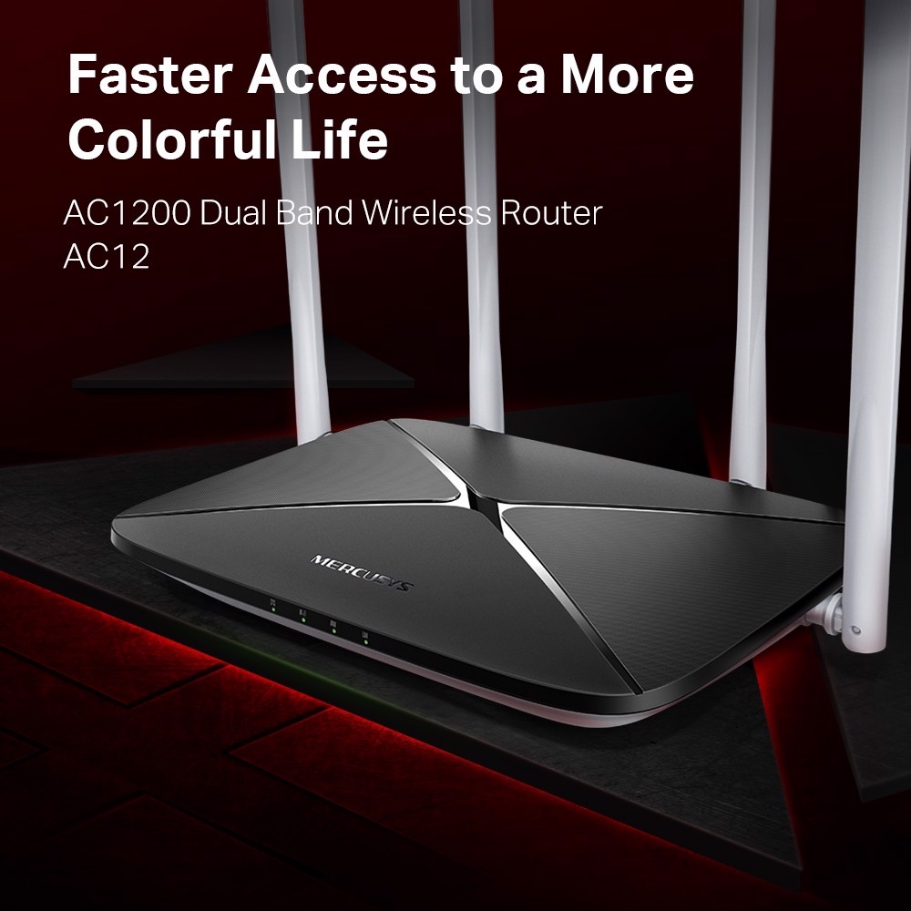 Mercusys AC12 1200Mbps Dual Band Wireless Modem Router