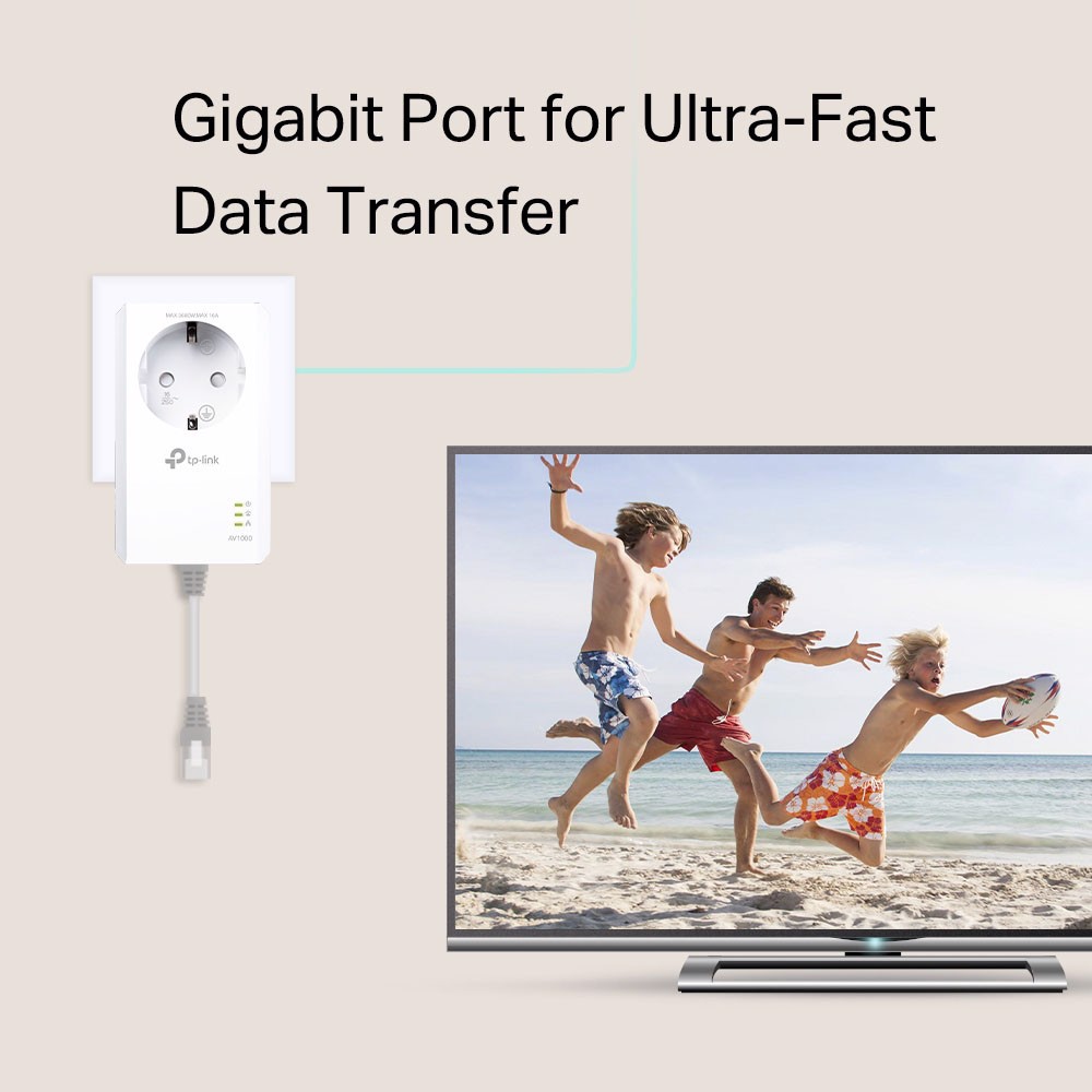 TP-LINK PA7017P AV1000 Gigabit Passthrough Powerline Başlangıç Kiti
