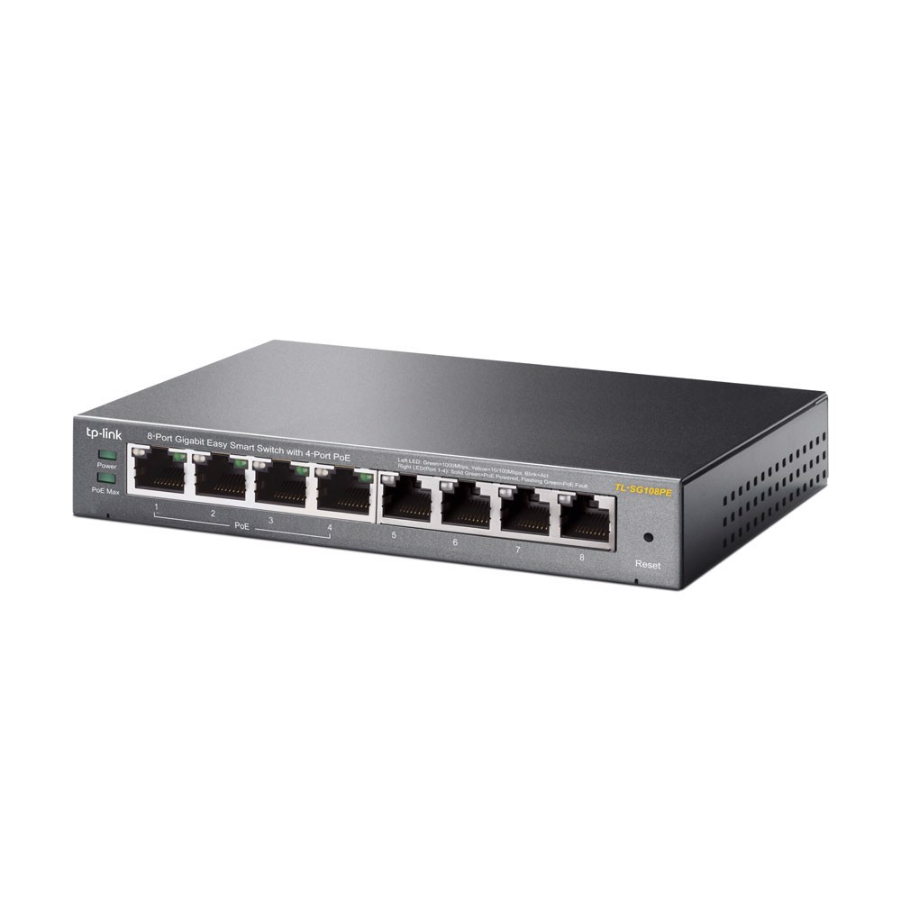 TP-LINK TL-SG108PE 4 Port PoE portlu 8 Port Gigabit Easy Smart Switch