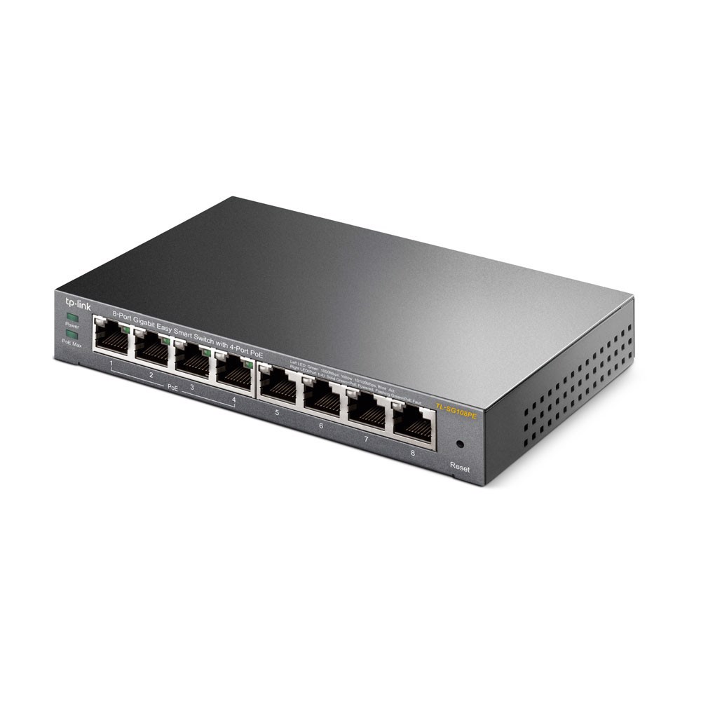 TP-LINK TL-SG108PE 4 Port PoE portlu 8 Port Gigabit Easy Smart Switch