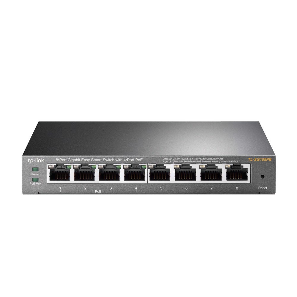 TP-LINK TL-SG108PE 4 Port PoE portlu 8 Port Gigabit Easy Smart Switch