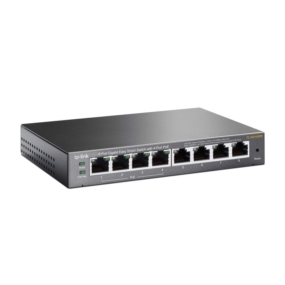 TP-LINK TL-SG108PE 4 Port PoE portlu 8 Port Gigabit Easy Smart Switch