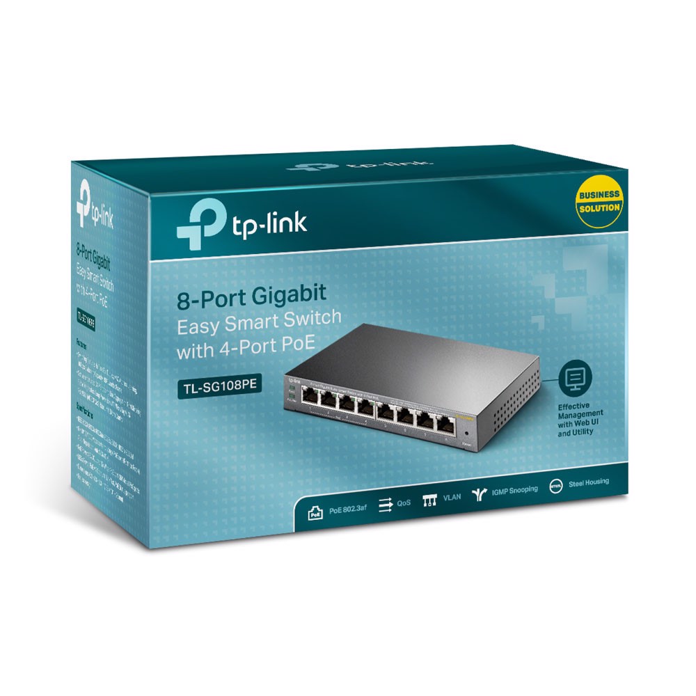 TP-LINK TL-SG108PE 4 Port PoE portlu 8 Port Gigabit Easy Smart Switch
