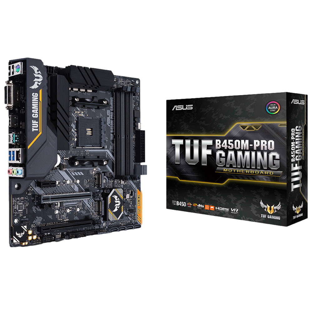 ASUS TUF GAMING B450M-PRO 4400MHz(OC) DDR4 Soket AM4 RGB M.2 mATX Anakart görsel 1