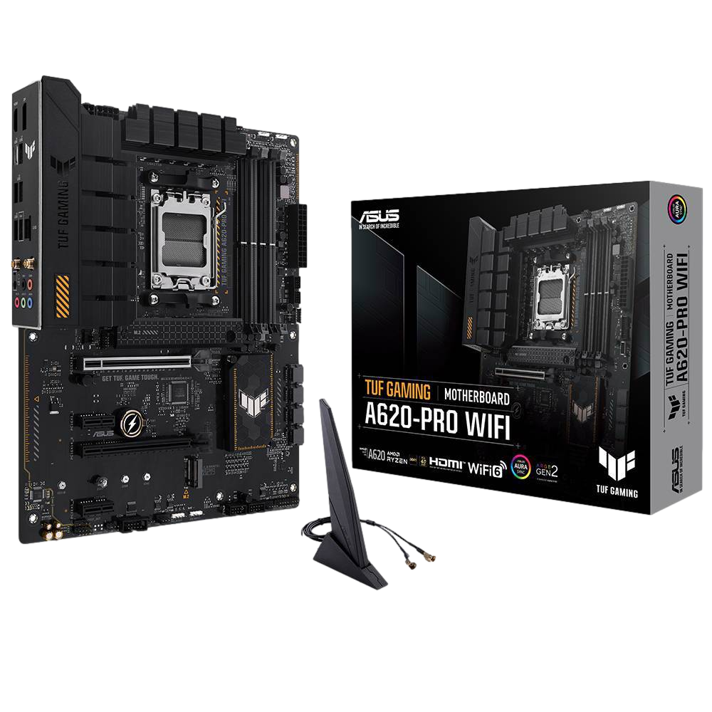 ASUS TUF GAMING A620-PRO WIFI 6400MHz OC DDR5 Soket AM5 M.2 HDMI DP ATX Anakart