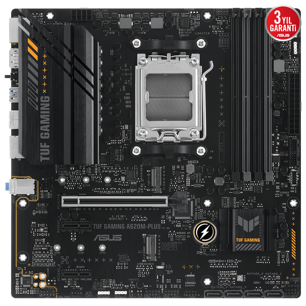 ASUS TUF GAMING A620M-PLUS 6400MHz OC DDR5 Soket AM5 M.2 HDMI VGA mATX Anakart