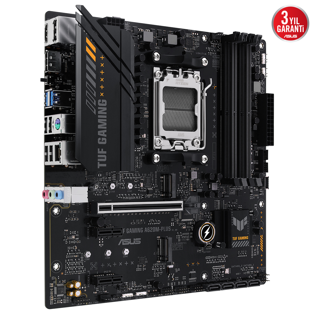 ASUS TUF GAMING A620M-PLUS 6400MHz OC DDR5 Soket AM5 M.2 HDMI VGA mATX Anakart