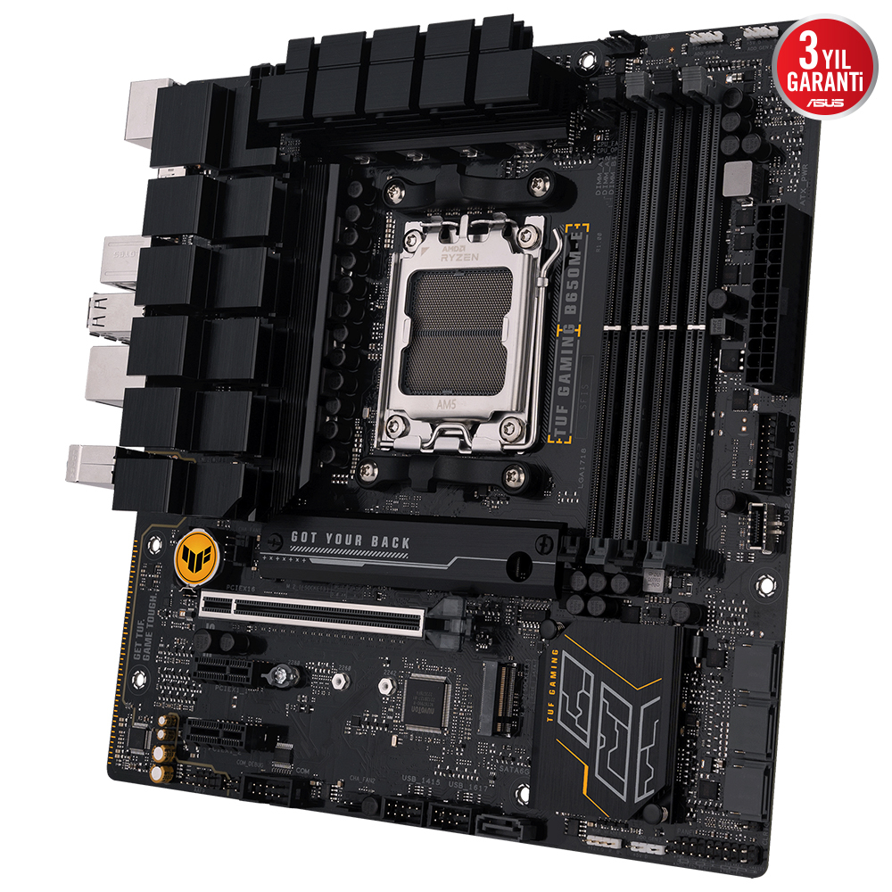 ASUS TUF GAMING B650M-E 6400MHz OC DDR5 Soket AM5 M.2 HDMI DP mATX Anakart