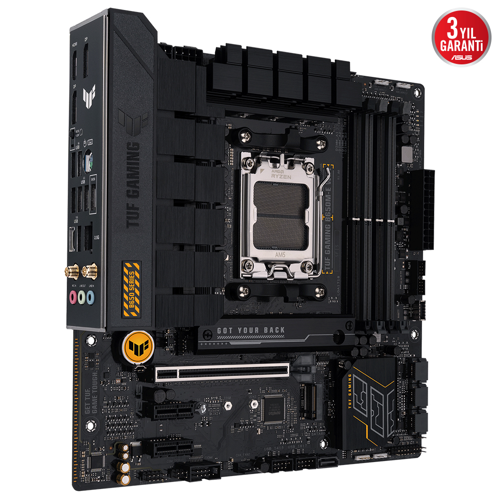 ASUS TUF GAMING B650M-E WIFI 6400MHz OC DDR5 Soket AM5 M.2 HDMI DP mATX Anakart