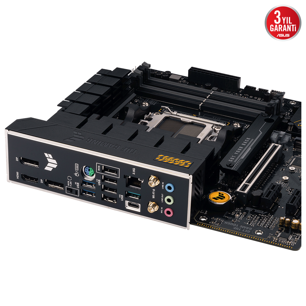 ASUS TUF GAMING B650M-E WIFI 6400MHz OC DDR5 Soket AM5 M.2 HDMI DP mATX Anakart