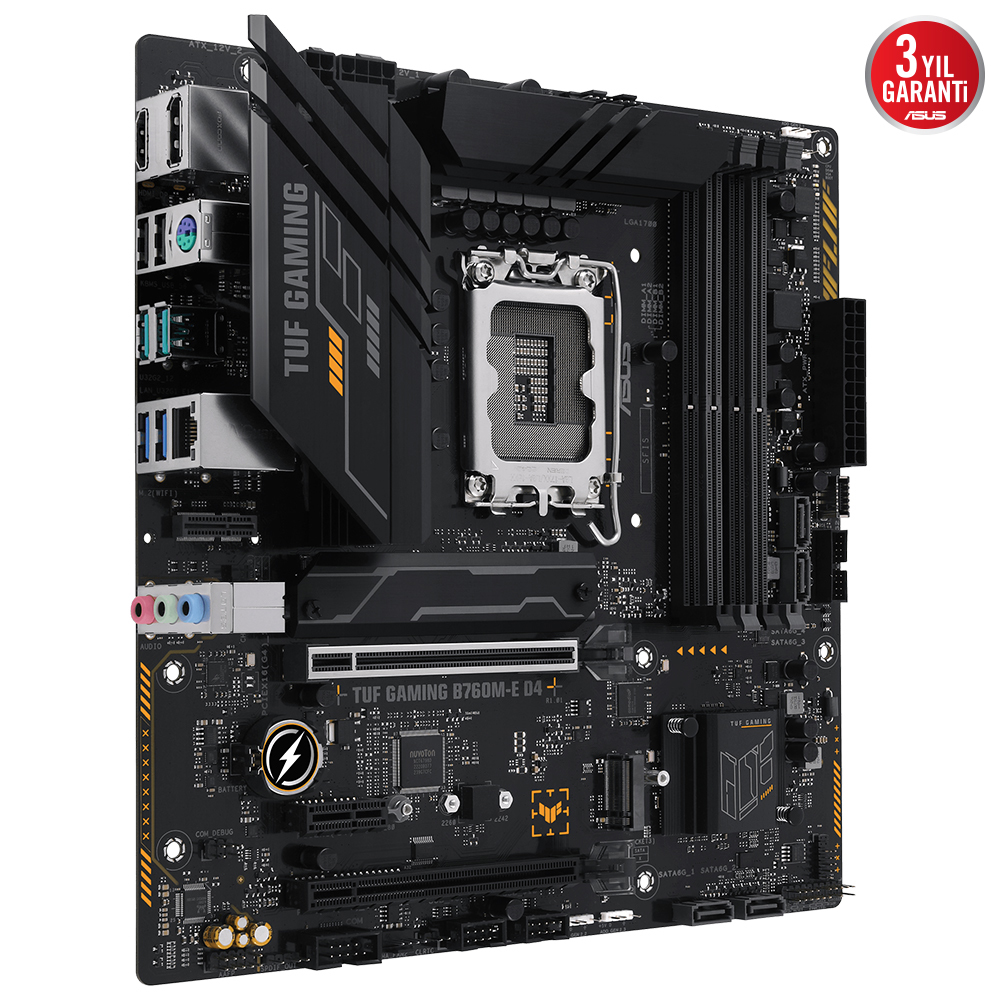 ASUS TUF GAMING B760M-E D4 5333MHz(OC) DDR4 Soket 1700 M.2 HDMI DP mATX Anakart