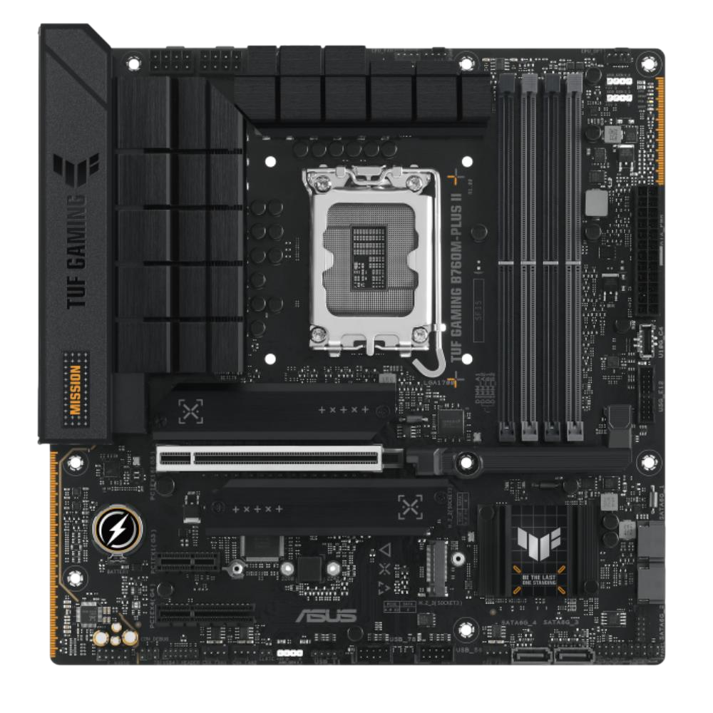 ASUS TUF GAMING B760M-PLUS II 7800MHz OC DDR5 Soket 1700 M.2 HDMI DP mATX Anakart görsel 1