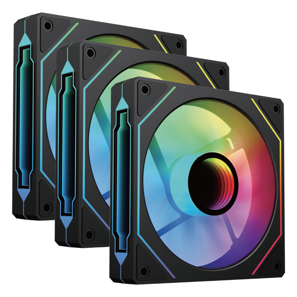VENTO VF1202FI ARGB 120mm PWM Siyah Üçlü Kasa Fanı