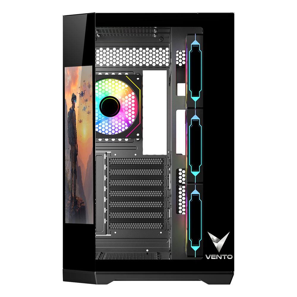 VENTO VG4206FSA 850W LCD 9.16" Tempered Glass USB 3.0 Mesh ARGB E-ATX Tower Kasa + FSP 850W GEN5  PSU