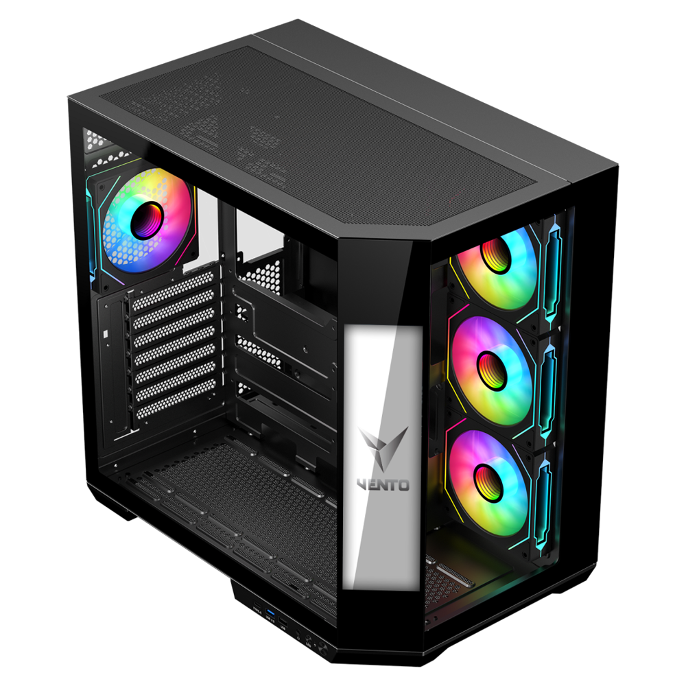 VENTO VG4206FSA 850W LCD 9.16" Tempered Glass USB 3.0 Mesh ARGB E-ATX Tower Kasa + FSP 850W GEN5  PSU