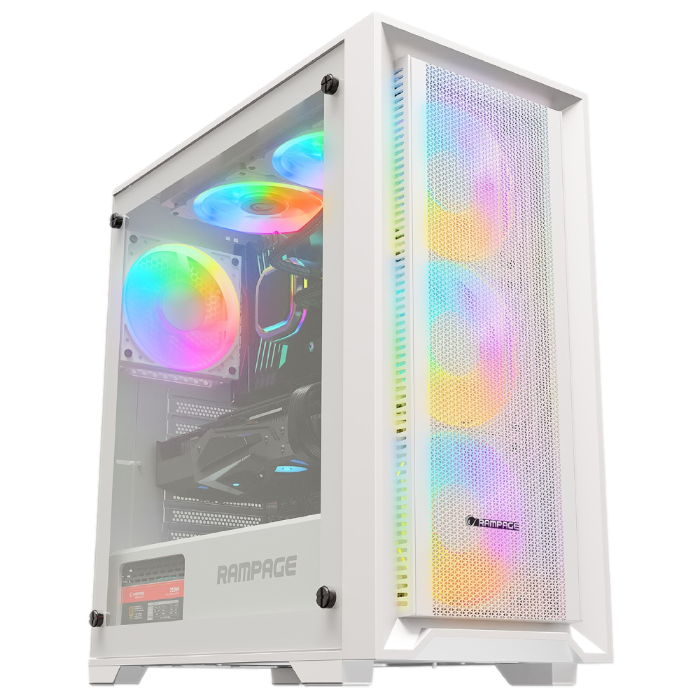 Rampage VOYAGER 750W 80+ BRONZE RGB Beyaz ATX Mid Tower Gaming Kasa