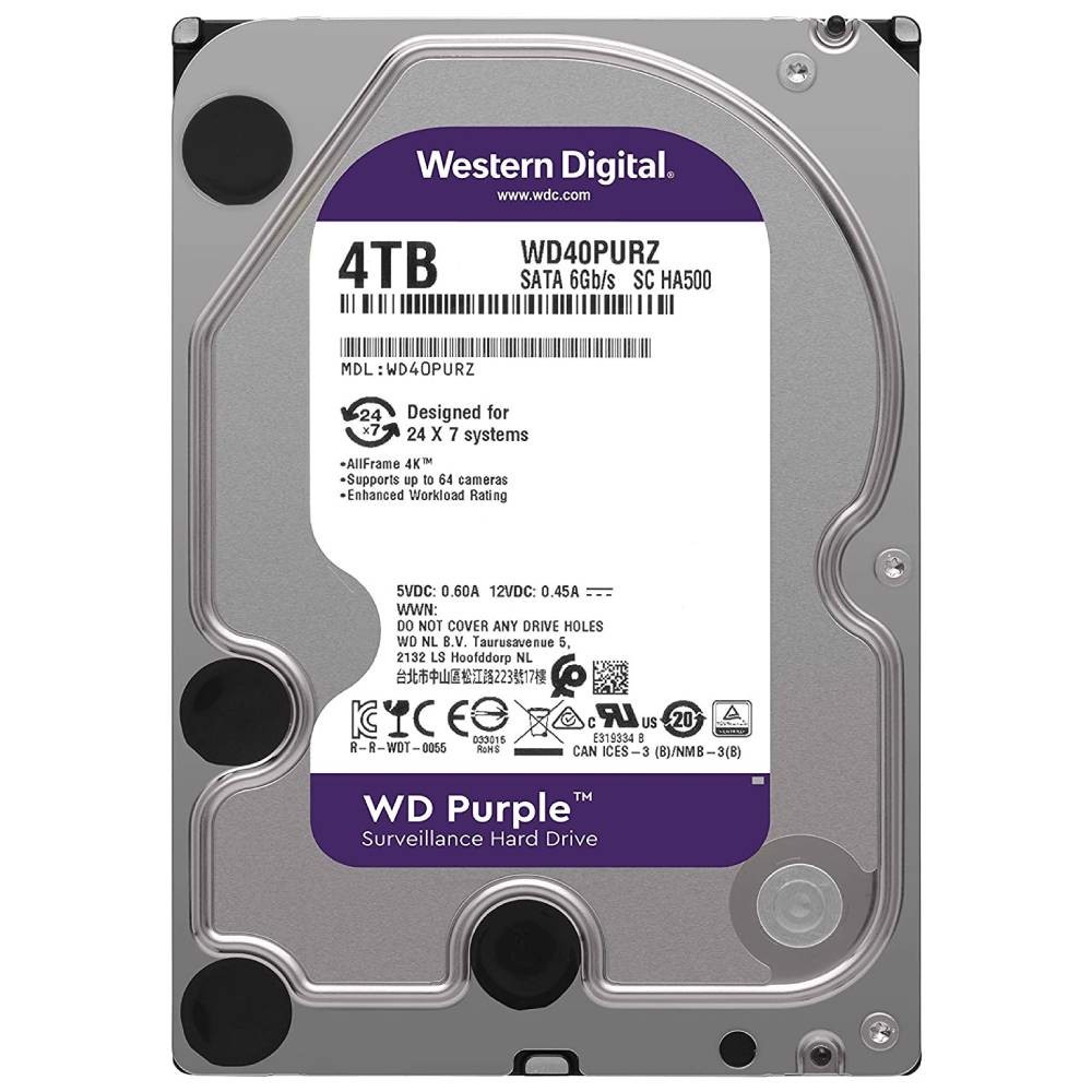 WD 4TB Purple 64MB 5400rpm 3.5  SATA 3.0 Güvenlik Harddisk