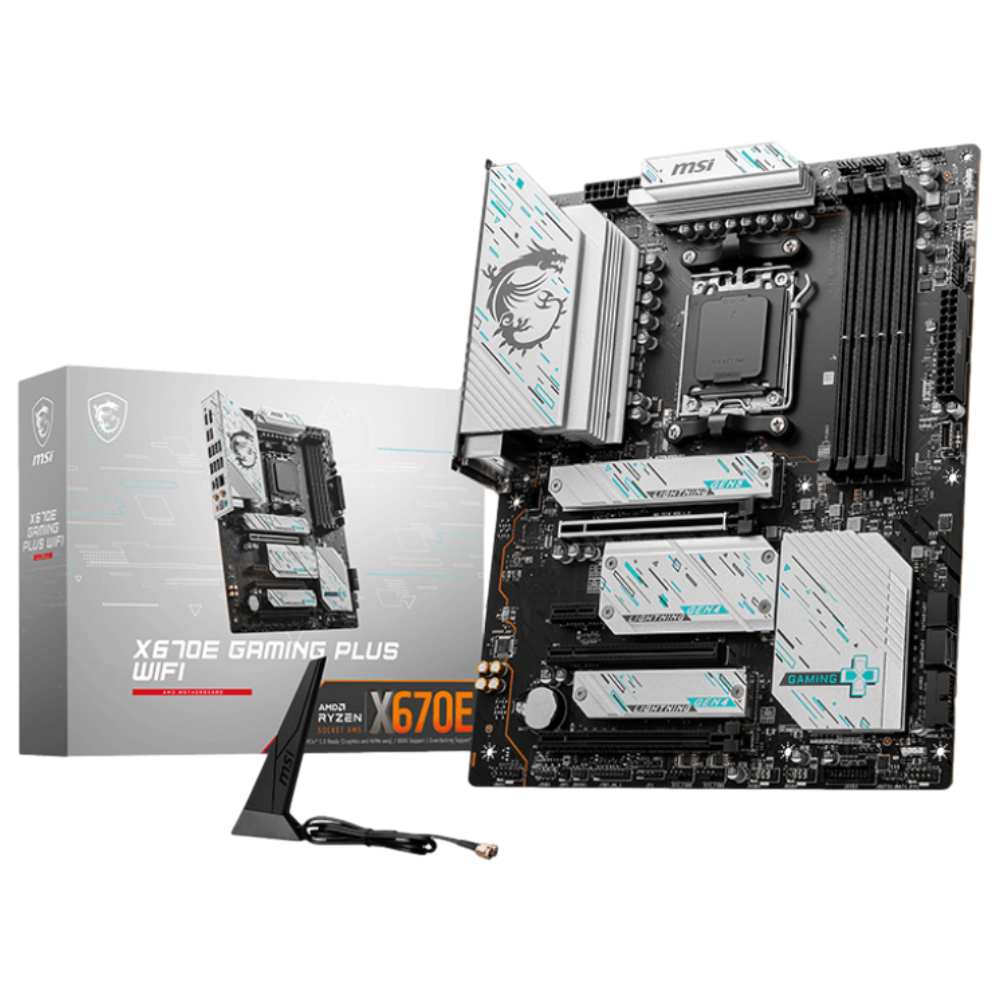 MSI MPG X670E GAMING PLUS WIFI 7800MHz(OC) DDR5 Soket AM5 HDMI DP M.2 ATX Anakart görsel 1