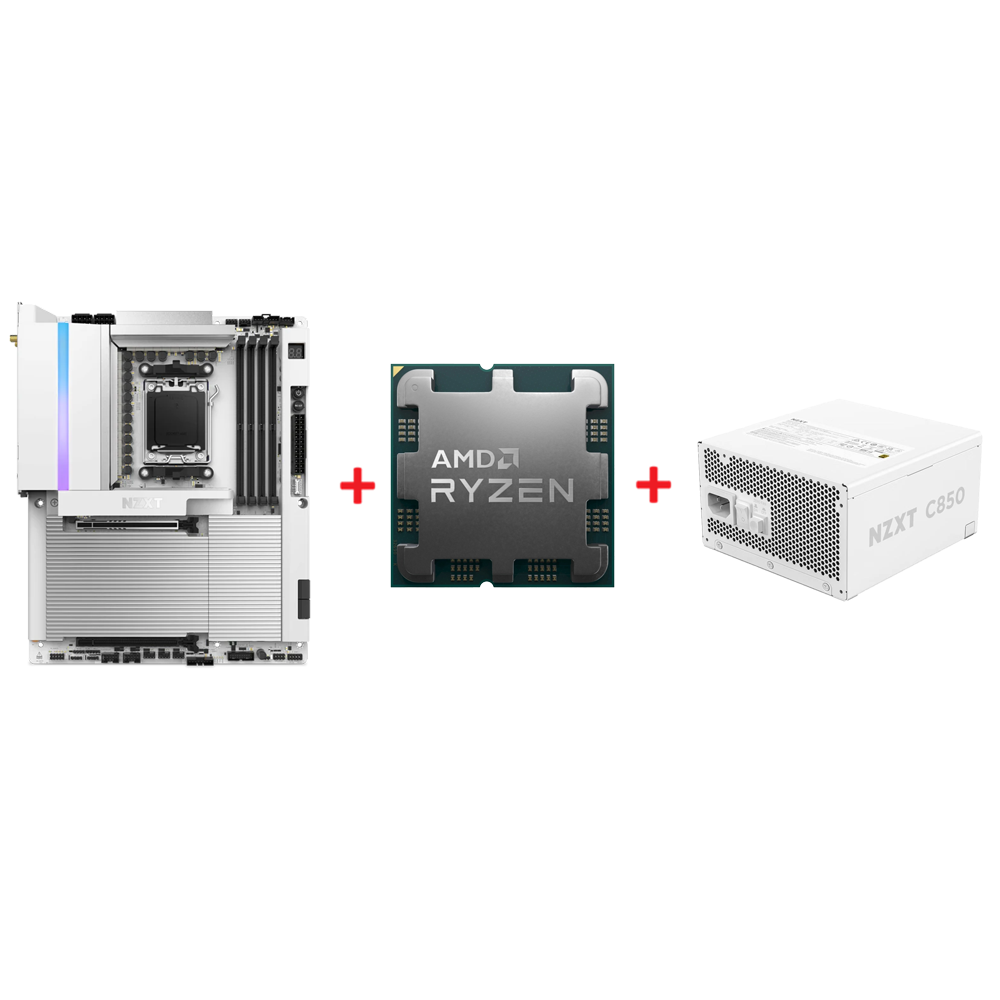 NZXT N9 X870E Anakart + AMD Ryzen 7 7800X3D İşlemci Bundle Paket + NZXT 850W 80+ Gold PSU