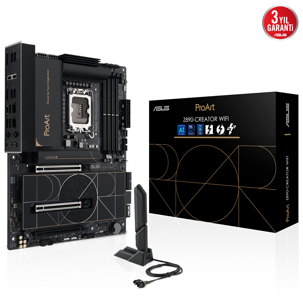 ASUS ProArt Z890-CREATOR WIFI 9066MHz OC WiFi 7 DDR5 Soket 1851 M.2 HDMI Thunderbolt 5 ATX Anakart
