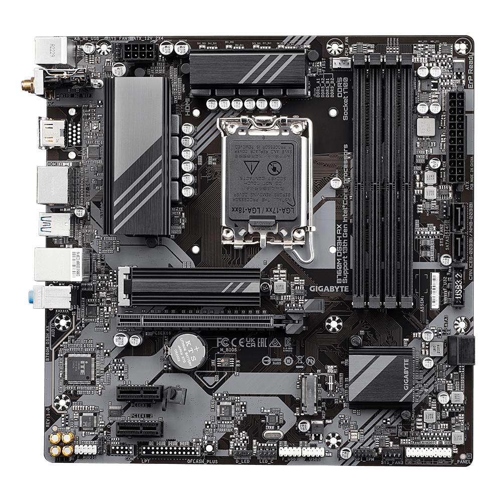 GIGABYTE B760M DS3H AX DDR5 7600MHz(OC) Soket 1700 M.2 HDMI DP mATX Anakart
