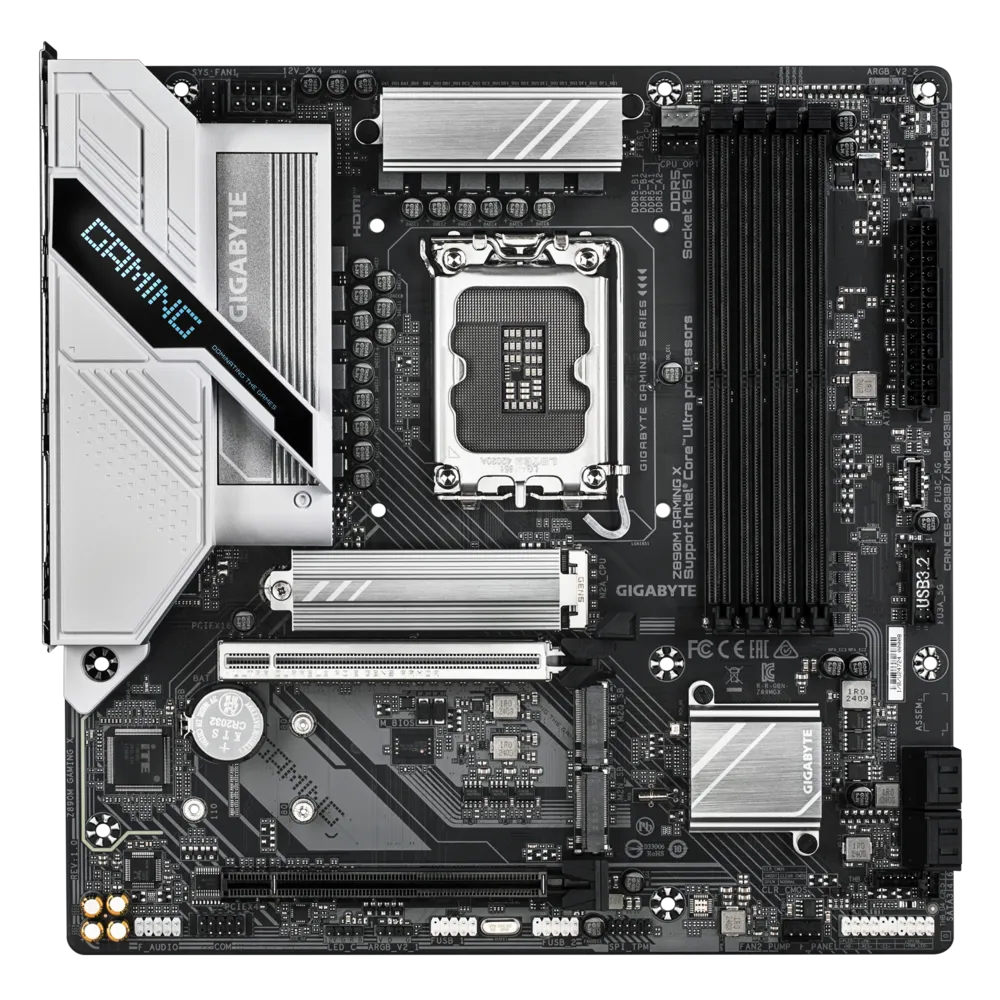 GIGABYTE Z890M GAMING X 9066MHz OC DDR5 Soket 1851 M.2 HDMI DP mATX Anakart