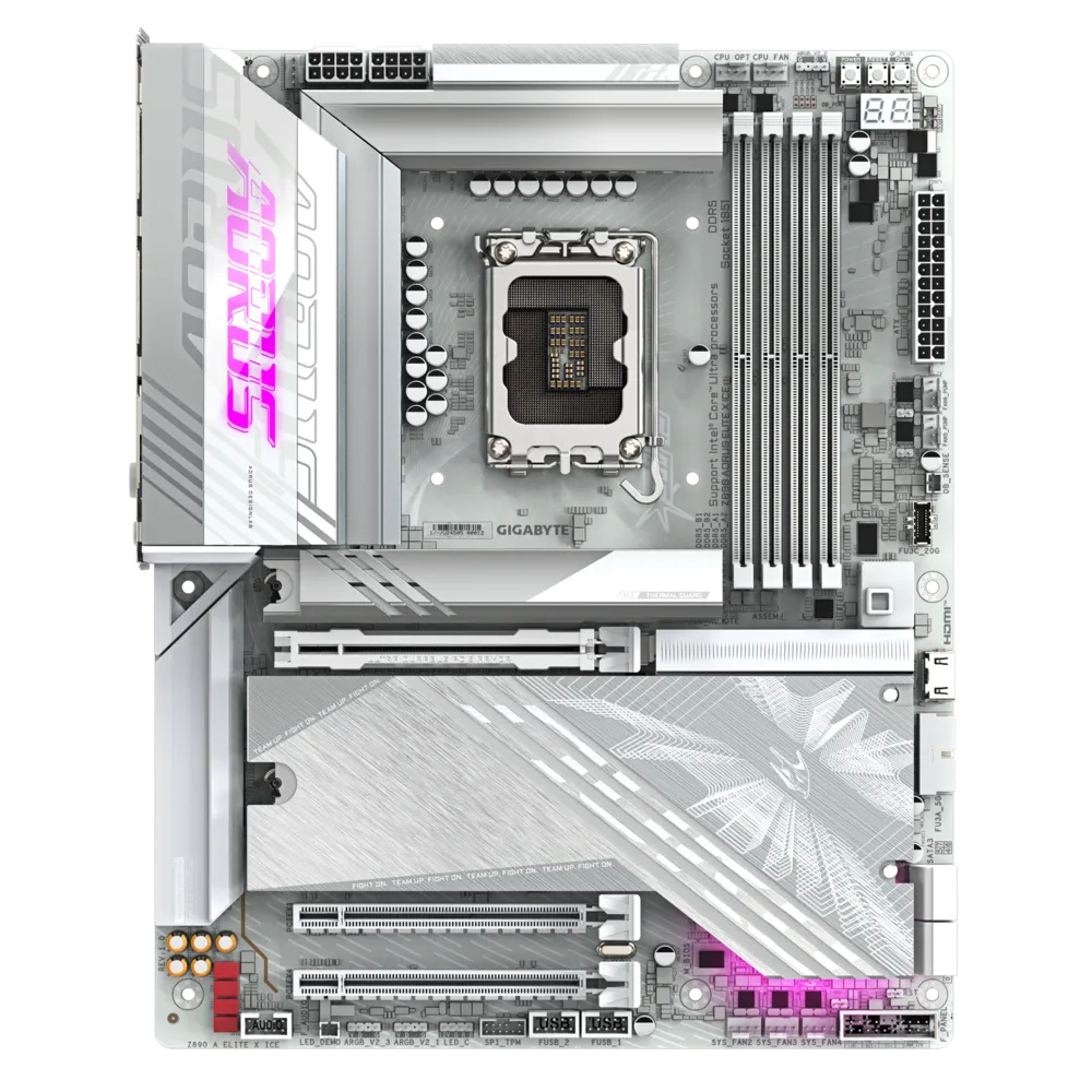 GIGABYTE Z890 AORUS ELITE X ICE 9500MHz OC WIFI7 DDR5 Soket 1851 M.2 HDMI Thunderbolt 4 ATX Anakart