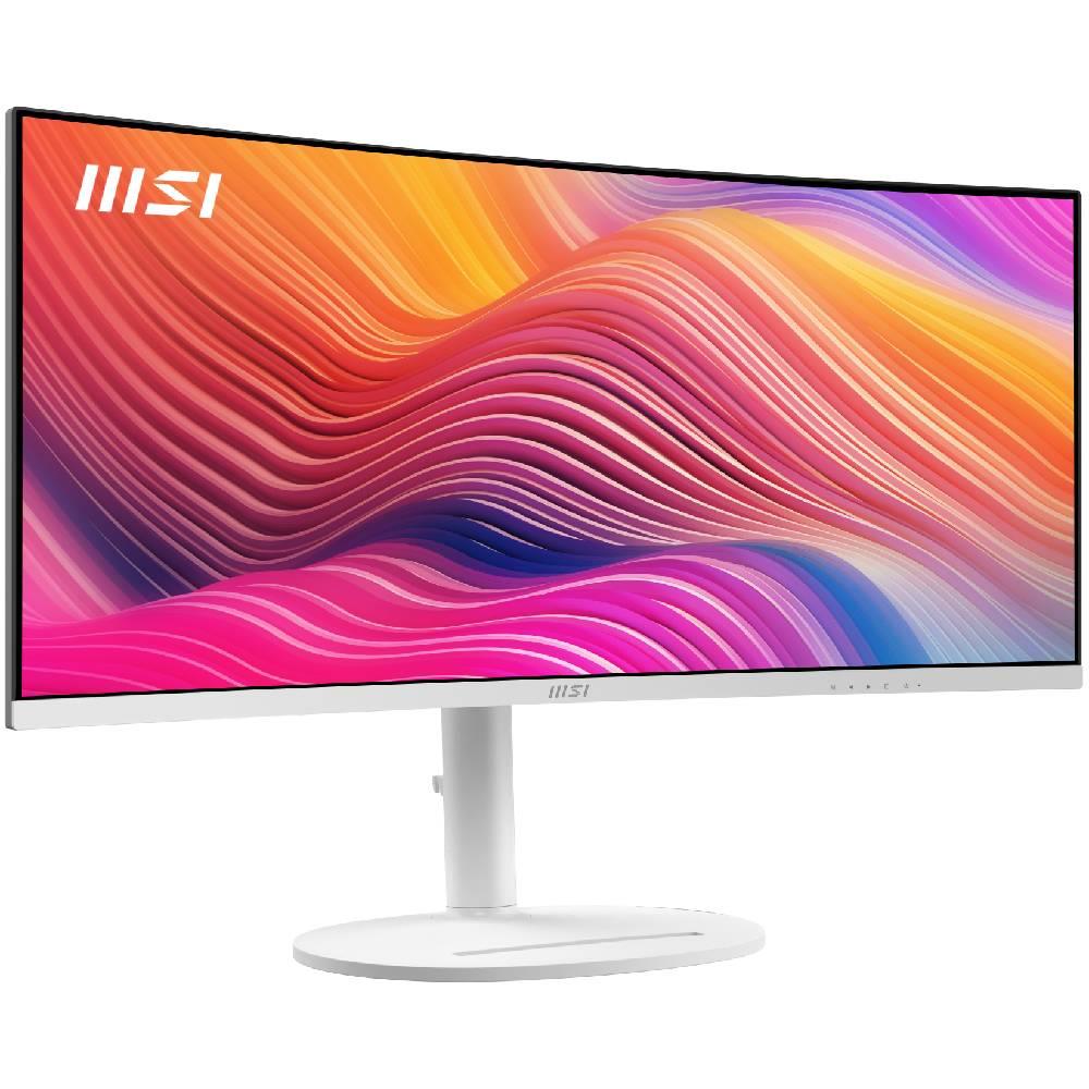 MSI MODERN MD342CQPW 34" 120Hz 1ms HDMI DP Type-C Anti-glare HDR Ready Adaptive-Sync Pivot UWQHD VA Beyaz Curved Monitör