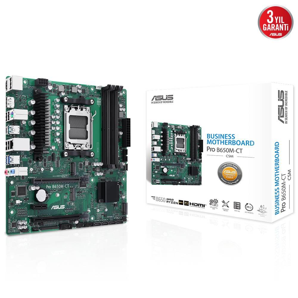 ASUS PRO B650M-CT-CSM 7600MHz OC DDR5 Soket AM5 HDMI DP M.2 USB 3.2 mATX Anakart