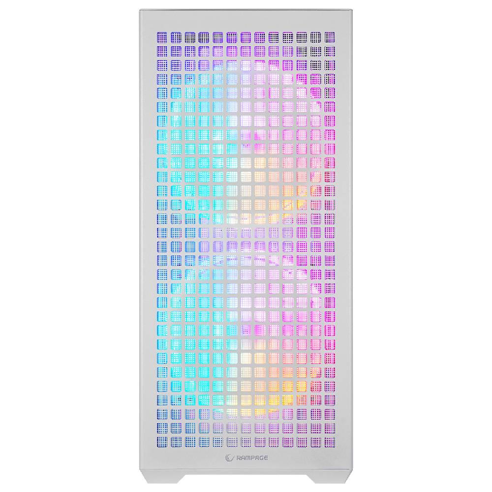 Rampage GYRA V1 Mesh Rainbow Tempered Glass Beyaz Mid Tower Gaming Kasa