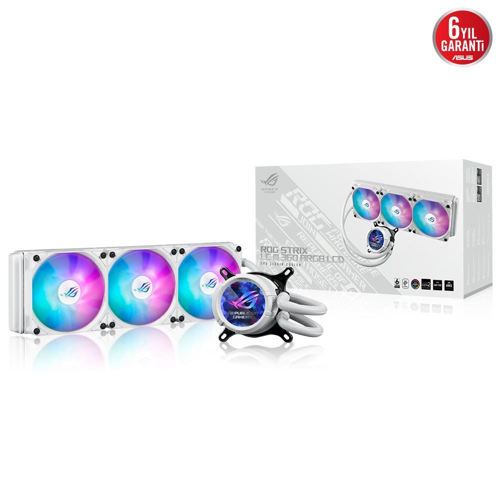 ASUS ROG STRIX LC III 360 ARGB LCD 360mm Beyaz İşlemci Sıvı Soğutucu