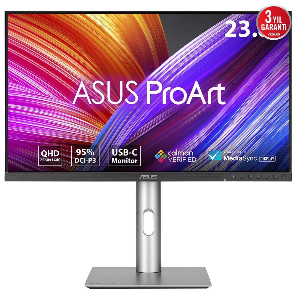 ASUS ProArt Display PA24ACRV 23.8" 75Hz 5ms HDMI DP USB 3.2 Type-C 96W Adaptive Sync HDR10 Pivot QHD IPS Monitör