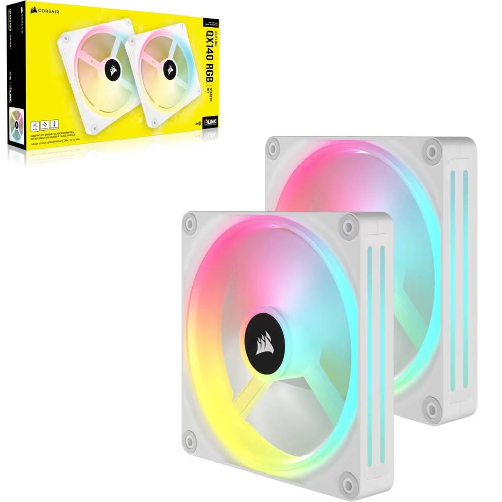 CORSAIR iCUE LINK QX140 RGB 140mm PWM Beyaz İkili Kasa Fanı