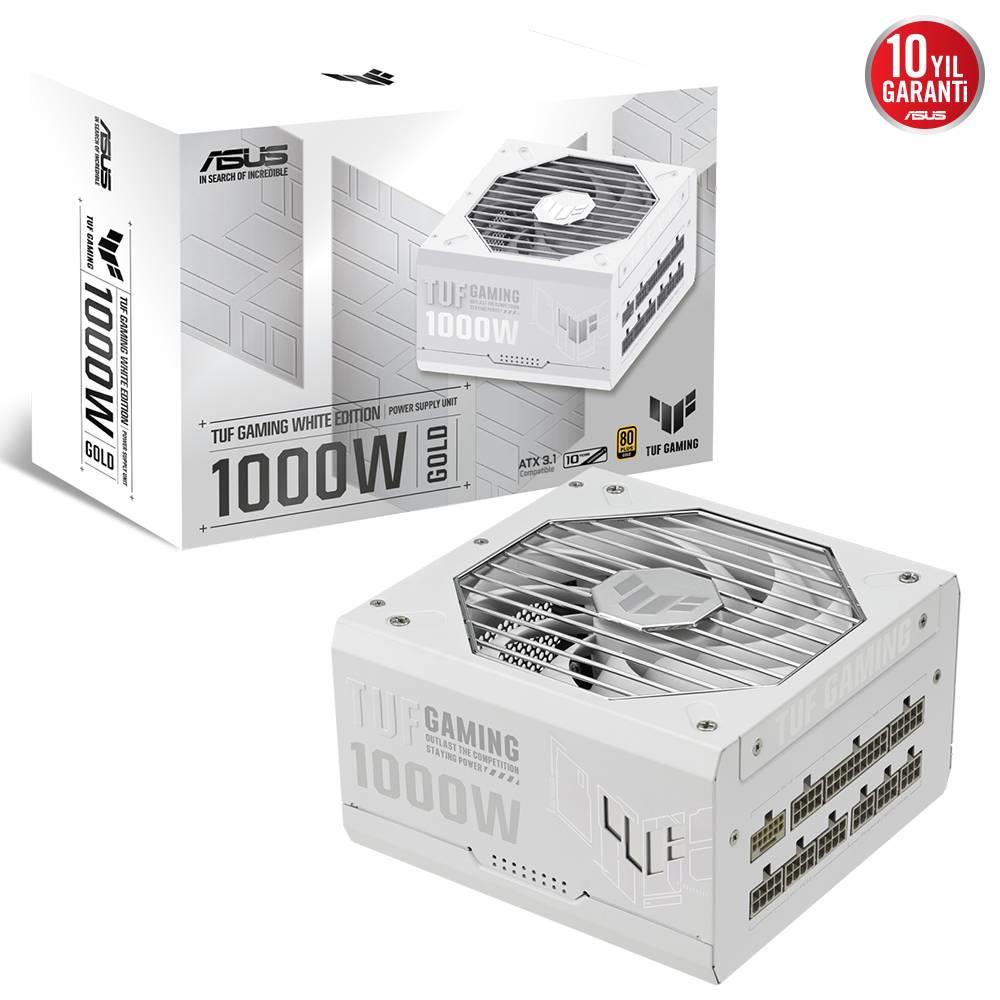 ASUS TUF GAMING 1000G 1000W 80+ Gold ATX 3.1 135mm Fanlı Beyaz PSU