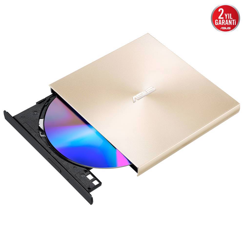 ASUS ZenDrive U8M Ultra İnce Harici USB-C DVD Windows ve Mac OS ile uyumlu M-DISC Altın Harici Sürücü ve Yazıcı