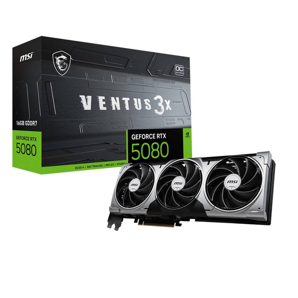 MSI GeForce RTX 5080 16G VENTUS 3X OC 16GB GDDR7 DLSS 4 256 Bit Ekran Kartı