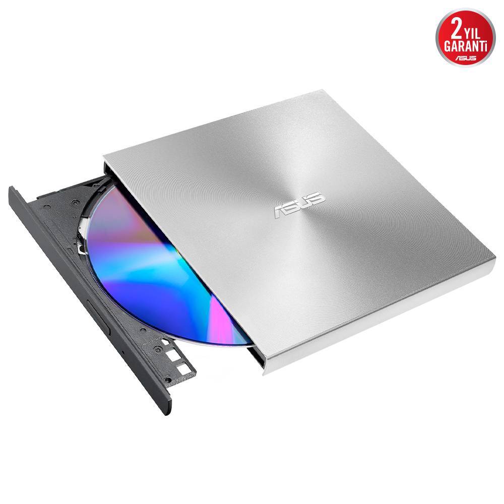 ASUS ZenDrive U8M Ultra İnce Harici USB-C DVD Windows ve Mac OS ile uyumlu M-DISC Gümüş Harici Sürücü ve Yazıcı