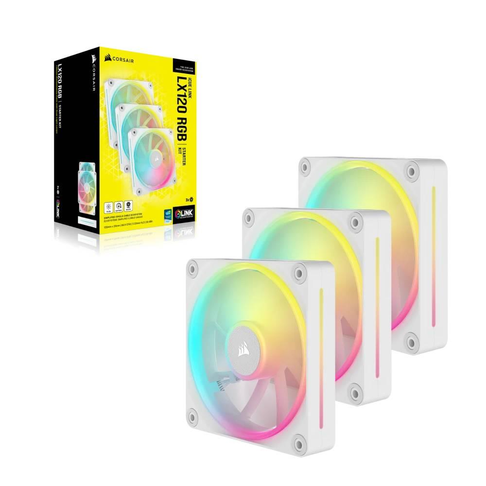 CORSAIR iCUE LINK LX120 RGB 120mm PWM Beyaz Üçlü Kasa Fanı