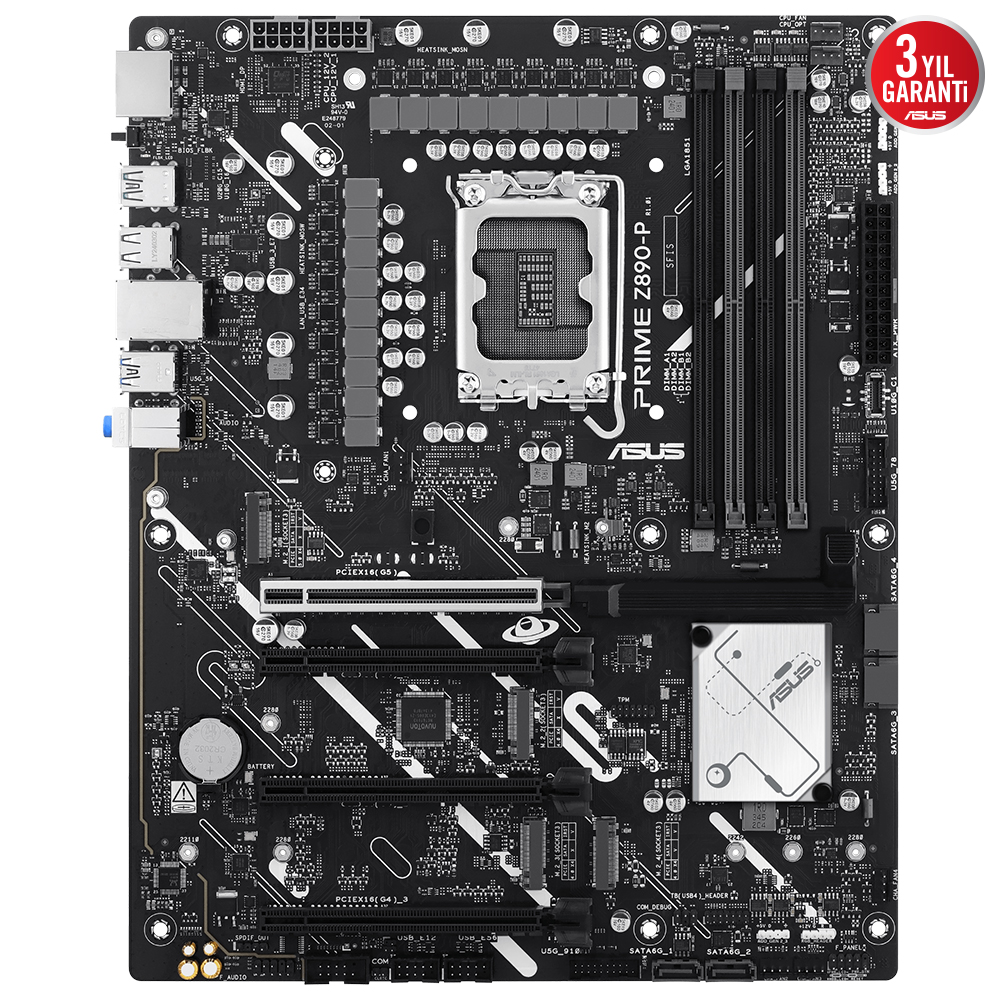 ASUS PRIME Z890-P 8400MHz OC DDR5 Soket 1851 M.2 HDMI DP ATX Anakart