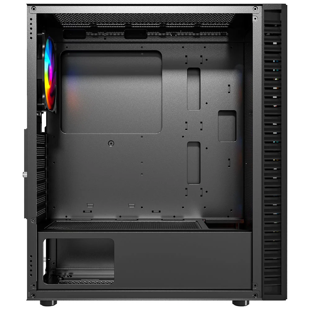 PowerBoost PB-PS6832B 650W 80+ Bronze Tempered Glass USB 3.0 Çıkarılabilir Metal Mesh Rainbow ATX Siyah Kasa
