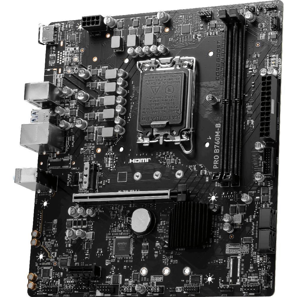 MSI PRO B760M-B 4800MHz (OC) DDR4 Soket 1700 M.2 HDMI mATX Anakart