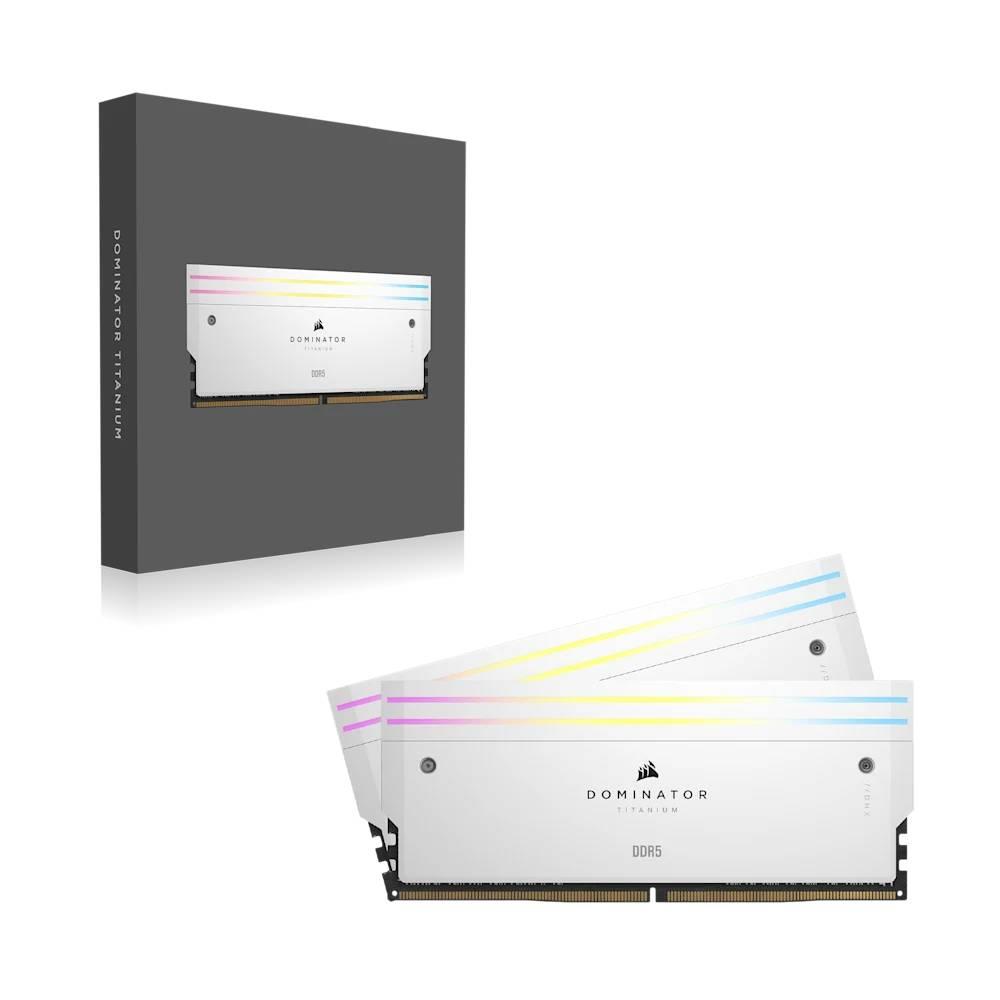 CORSAIR 64GB (2x32GB) Dominator Titanium RGB Beyaz 6000MHz CL30 XMP DDR5 Dual Kit Ram