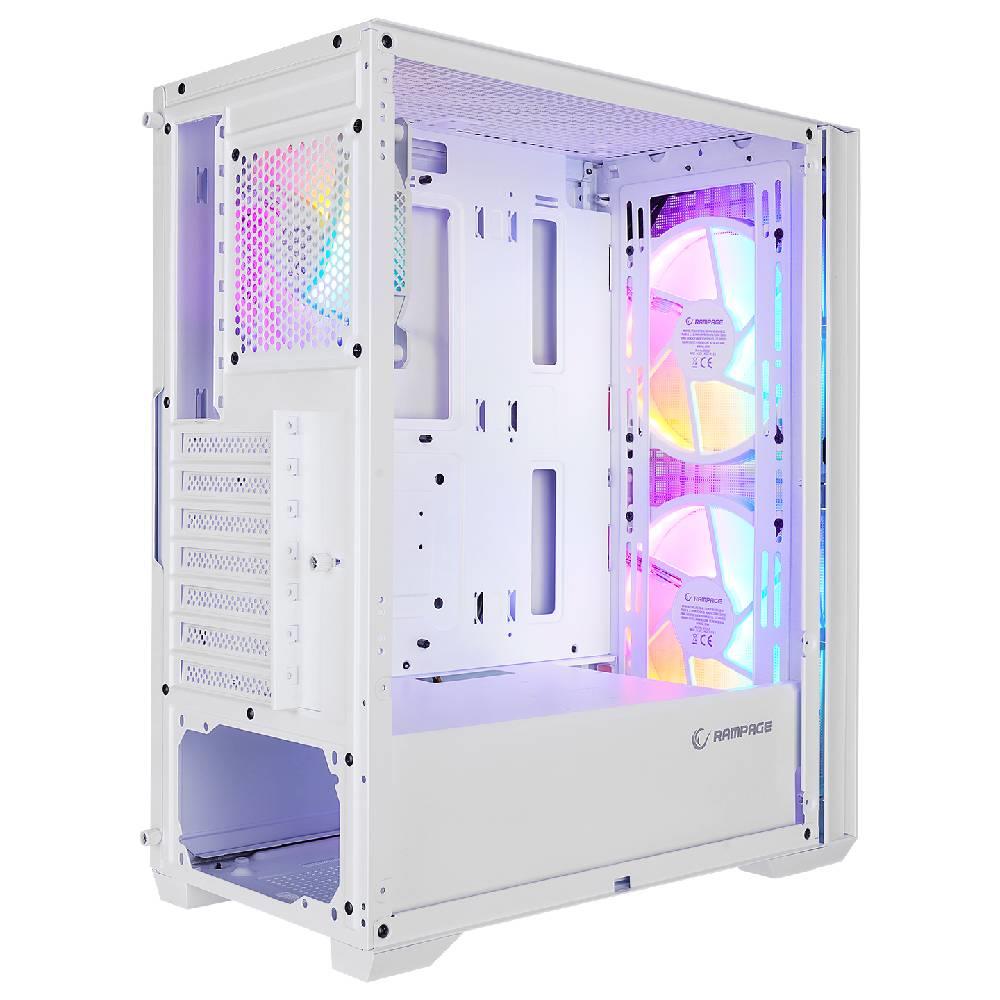 Rampage GYRA V1 Mesh Rainbow Tempered Glass Beyaz Mid Tower Gaming Kasa