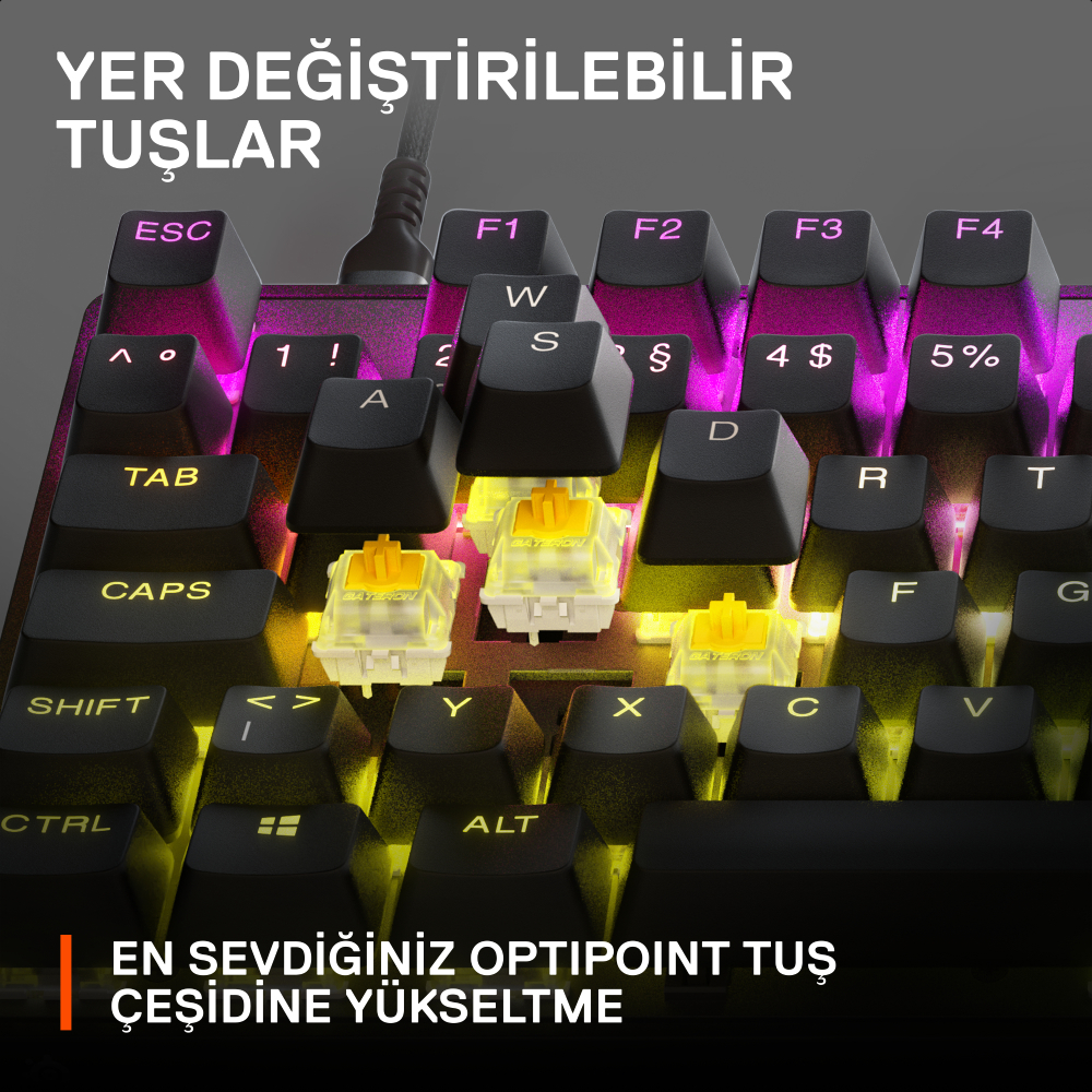SteelSeries Apex 9 TKL OptiPoint Optical Switch İngilizce (UK) RGB Gaming Klavye