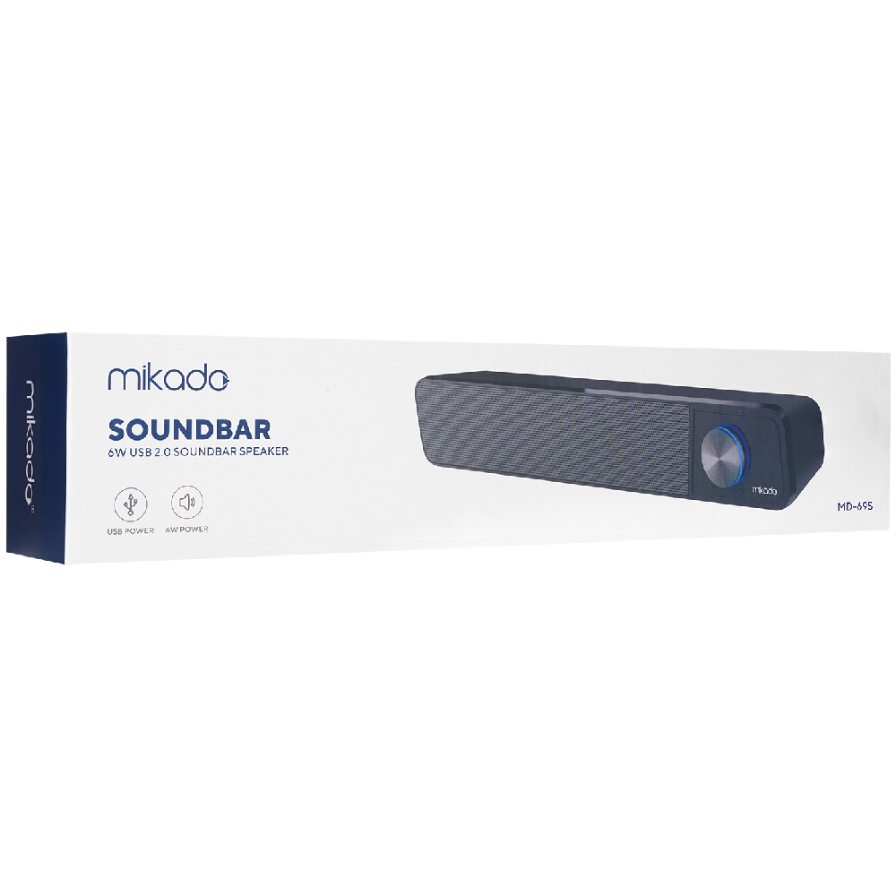 MIKADO MD-69S Siyah 3W*2 Led Işıklı Multimedia Soundbar Speaker