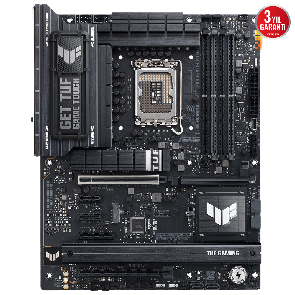 ASUS TUF GAMING Z890-PLUS WIFI 9066MHz OC WiFi 7 DDR5 Soket 1851 M.2 HDMI DP Thunderbolt 4 ATX Anakart