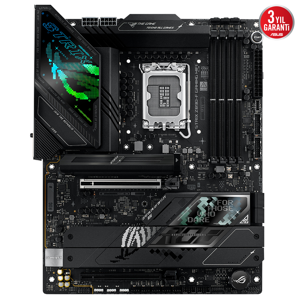 ASUS ROG STRIX Z890-F GAMING WIFI 8600MHz OC Wi-Fi 7 DDR5 Soket 1851 M.2 HDMI Thunderbolt 4 ATX Anakart